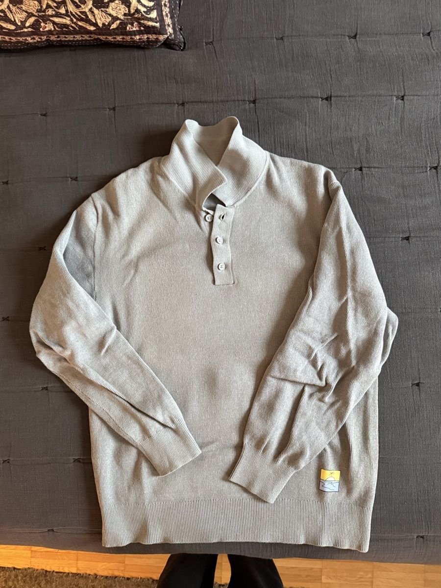 Zara Maglioni & Felpe: Zara grey collared sweater with colorful graphic design – Nuovo (secondo la descrizione) da Zürich venduto da sunnykickz 1