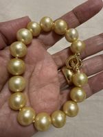 Armband mit Südsee Goldene echt Perlen  Ultra Seltene