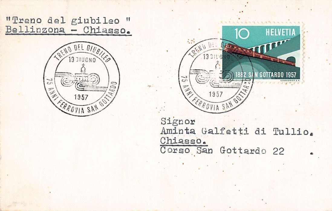 Tutti i francobolli: seltener BAHNSTEMPEL 75 anni GOTTARDO – Usato da Winterthur venduto da SchatzchischtliWinti