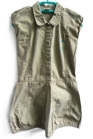 Gr. 110 116 Sommerkleid Kleid grünlich-olive  s.Masse