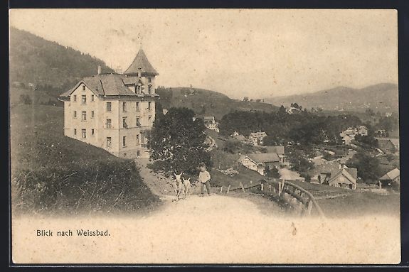 Cartes postales: Weissbad, Blick nach Weissbad, mit Ziege – D'occasion à Berlin par bartko-reher