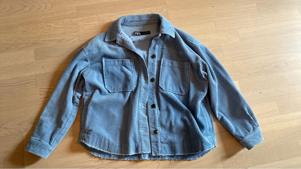 Jeansjacke Zara Zara Blaue Cordjacke Trendige Zara Cord Jacke - Main Image
