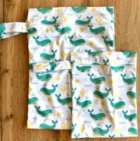 Set 2x Wetbag / Nasstasche / Beutel  Motiv Wal