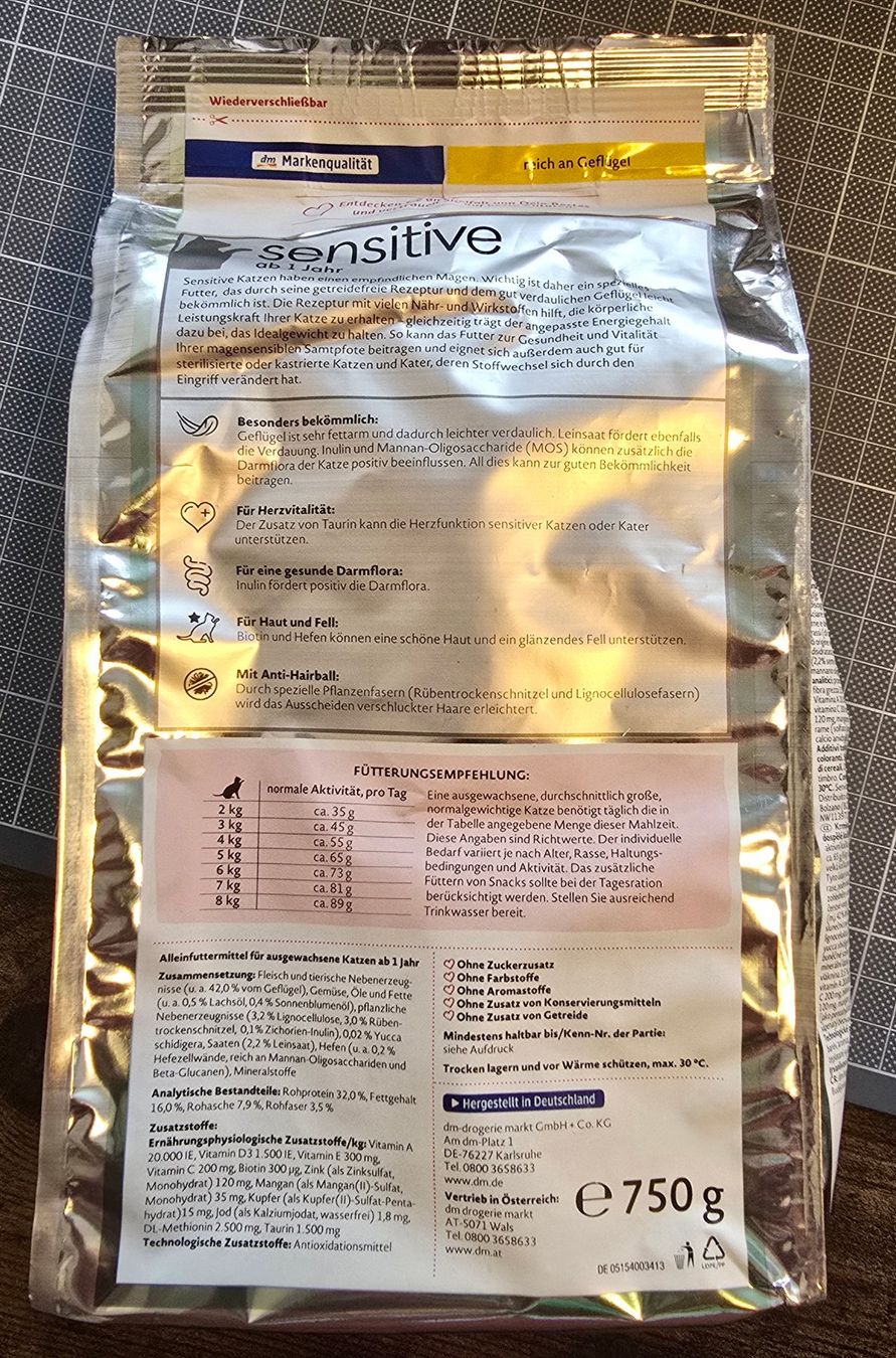 Futter: Trockenfutter Katze sensitive mit Geflügel – Neu und originalverpackt aus Zürich von amysmith 2