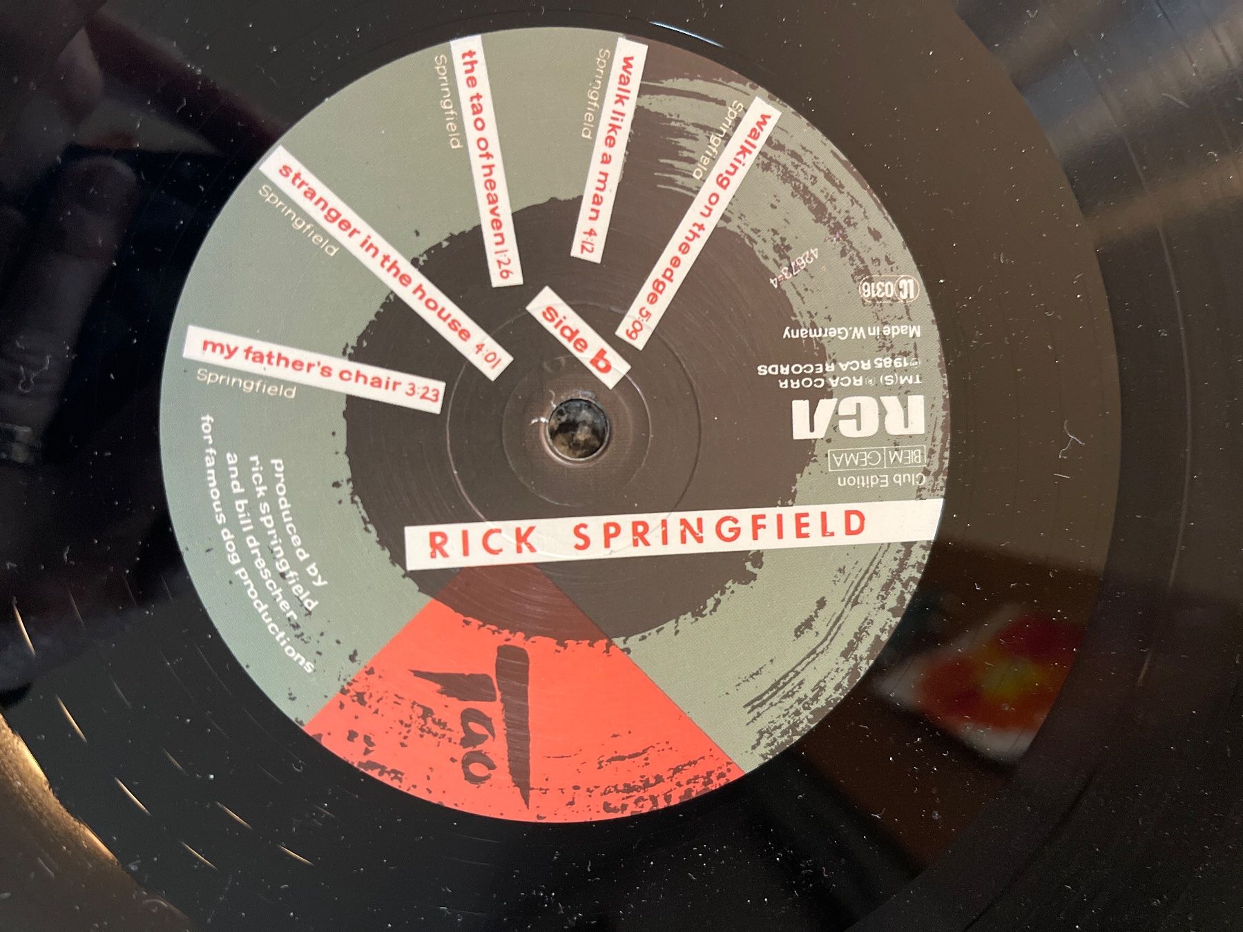 Dischi in vinile: A152/Rick Springfield - Tao – Usato da Frutigen venduto da Philippe_jsp 2