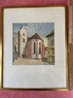 Niklaus Stöcklin Basel Lithographie St. Alban Kirche