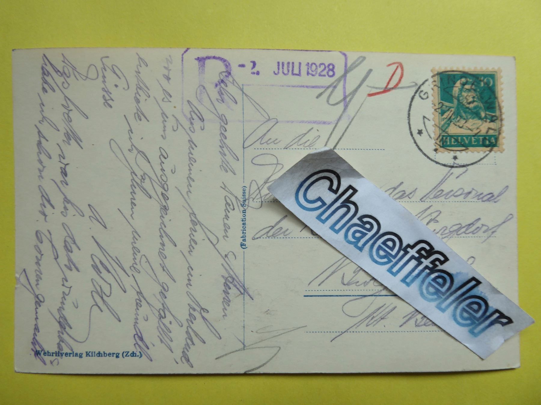 Cartoline postali: 1928  24685 Kleine Scheidegg mit Eiger u.Mönch – Usato da Zürich venduto da Chaeffeler 1