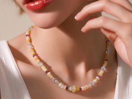 Opal & Swarovski Element Collier UNIKAT