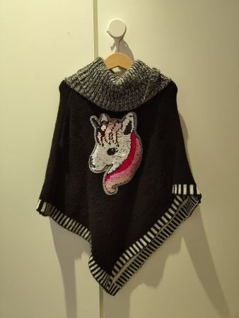 Glitzer-Einhorn Poncho