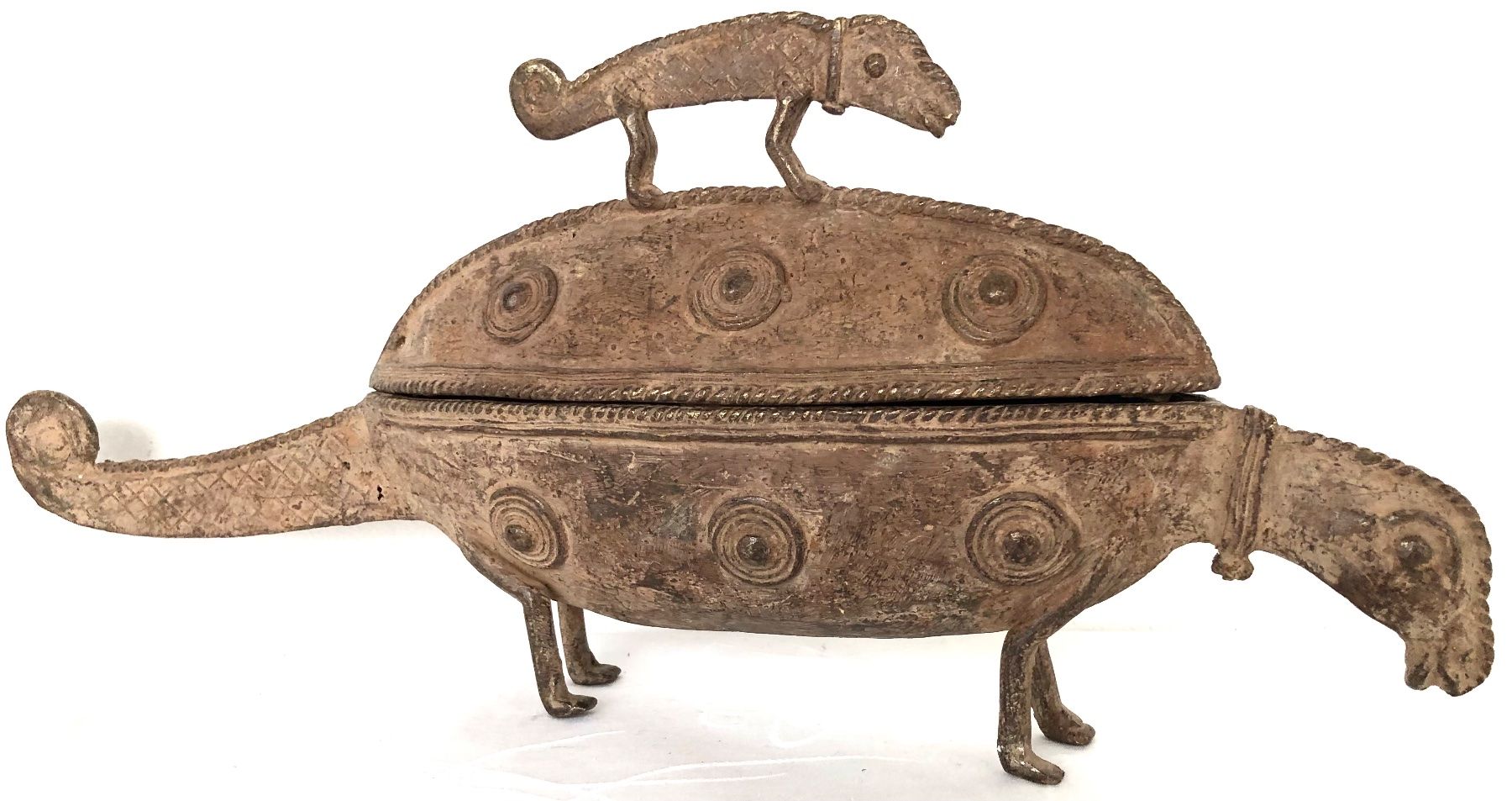 XXL wunderschönes alte Bronze Schatulle Chamäleon L 37 cm (D'occasion ...
