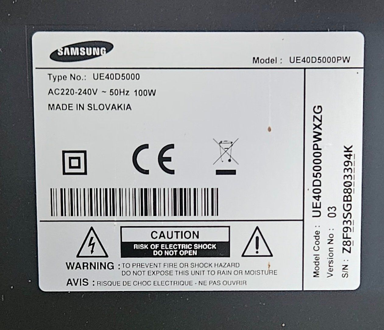 Samsung Televisori: TV Samsung 102 cm – Usato da Cudrefin venduto da gab_7gqs 2