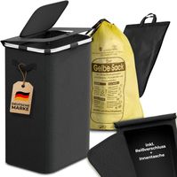 Gelber-Sack-Ständer 60–120 l mit Deckel – Schwarz