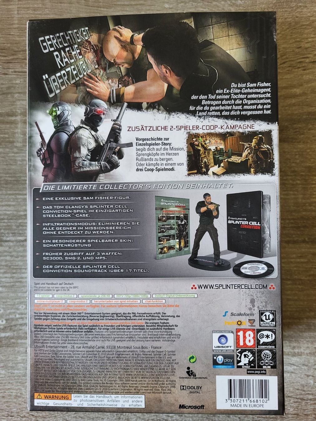 Microsoft Spiele: Splinter Cell Conviction limitierte Collector's Edition OVP – Gebraucht aus Gossau SG von Bonitoflocken 1