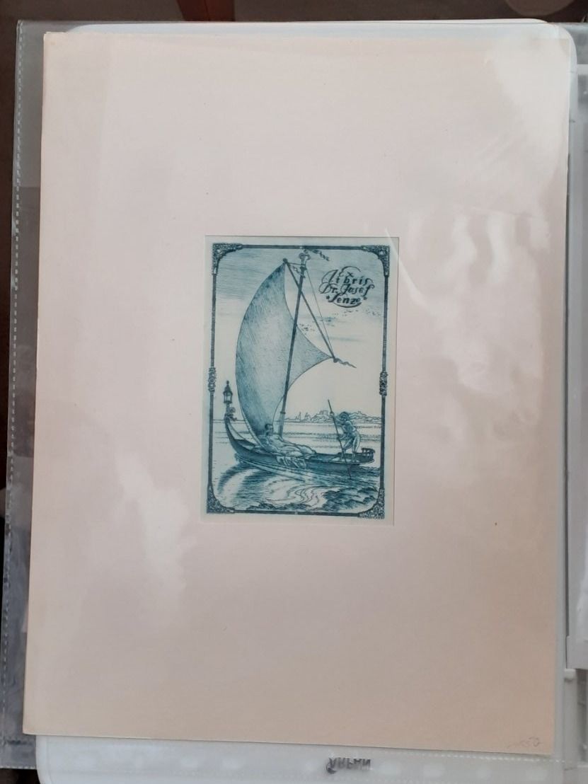 Incisioni: Radierung Dr. Josef Lenze Ex Libris – Usato da Mörschwil venduto da antiksalon 4
