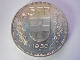 5 Fr. 1950 silber  unz/stgl  Sammlerstück