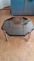 Clubtisch Hexagon 6eckig Vintage schwarz chrom 70er Jahre