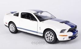 Ford Mustang Shelby Cobra GT500 2013 weiss / blau   1:24
