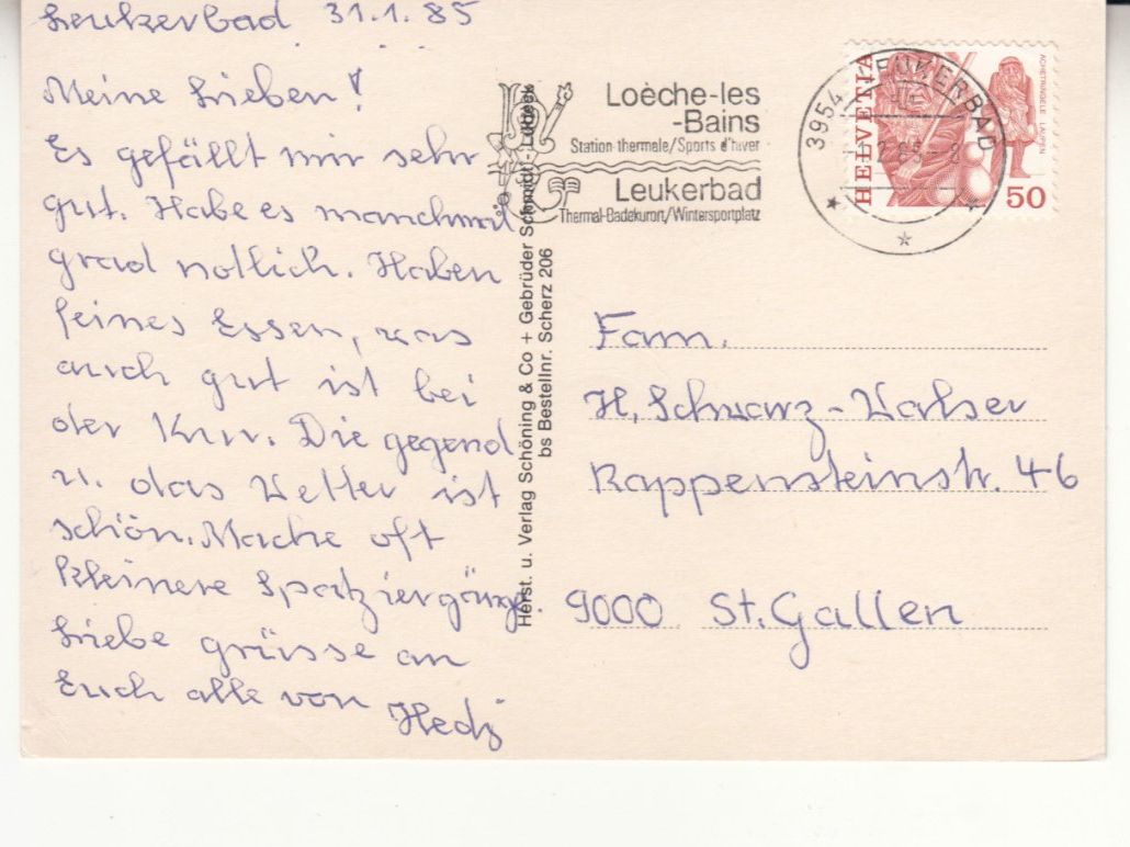 Cartoline postali: Der leidgeplagte Kurgast 1985 – Usato da Bürglen TG venduto da StampGraf 1