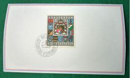 Freimarke: Fürstentum Liechtenstein mit Ausgabetag Stempel