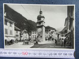 ALTDOEF HAUPTPLATZ OLDTIMER AUTO'S PARKING TELLDENKMAL 1934