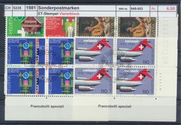 1981 "Sonderpostmarken", Viererblock, ET - Stempel