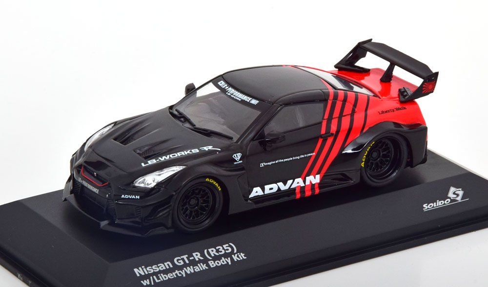 Nissan GTR R35 Liberty Walk 2022 schwarz/rot 1/43 NEUHEIT (Neu und ...