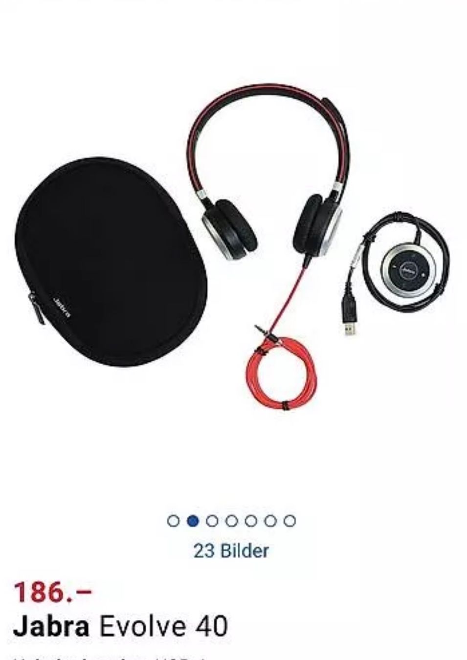 Jabra Cuffie: Jabra EVOLVE 40 MS Stereo Wired Headset Black – Nuovo (secondo la descrizione) da Zürich venduto da BgdeBondy 4