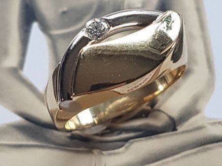 Anelli: 750 Goldring mit 1Brillant – Nuovo (secondo la descrizione) da Unterägeri venduto da Altgoldschmuck 3