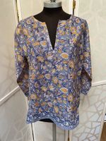 Pretty NATURA blue cotton top. S