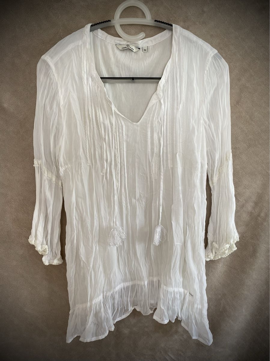 Tom Tailor Camicette: Tom Tailor Bluse weiss Gr.40 – Usato da Balterswil venduto da Bibi66