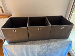 3er Set Stoffboxen Anthrazit - Ordnung Zuhause & Büro
