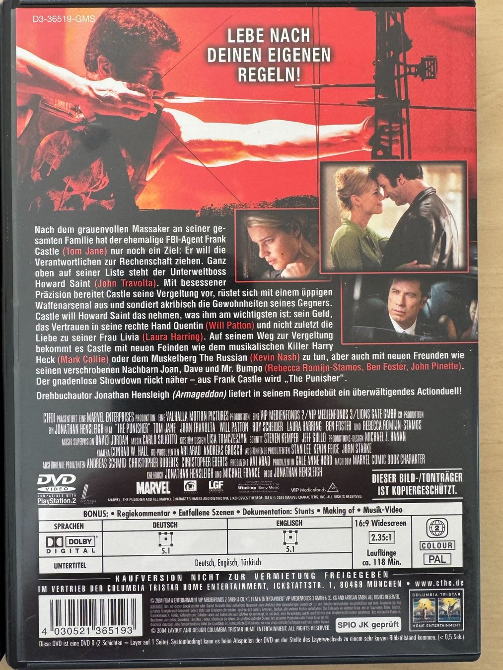Tutti i DVDs: DVD 3x Daredevil + PUNISHER 1+2 War Zone – Usato da Männedorf venduto da LTMCS 3