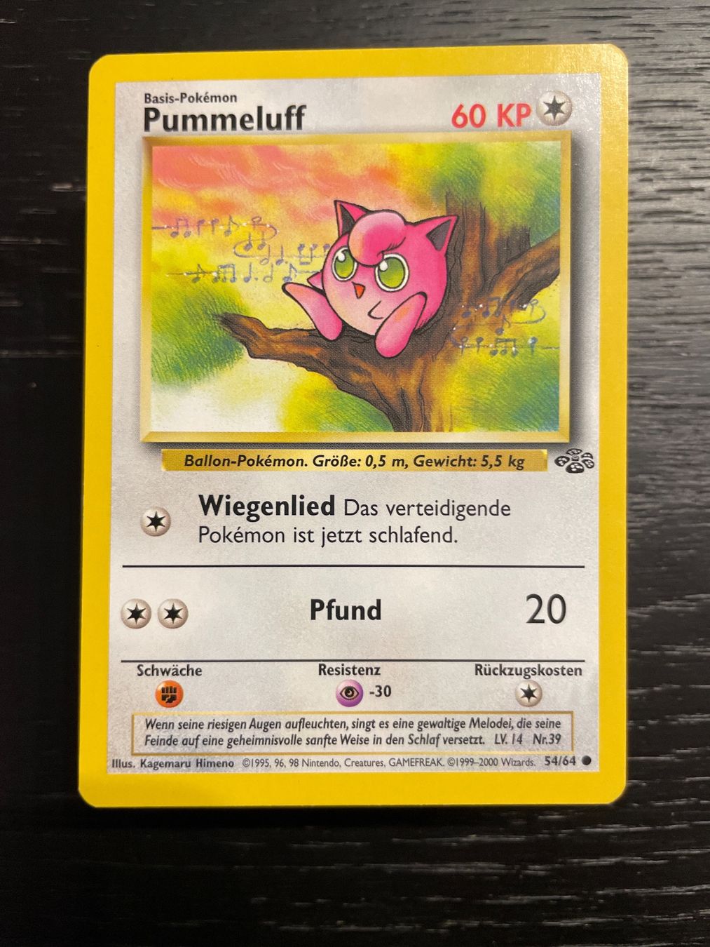 Pokémon Carte collezionabili: Pokemon Pummeluff 54/64 Jungle DE – Usato da Hugelshofen venduto da Suimosa