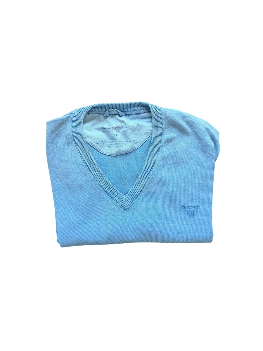 Gant Pullover & Sweatshirts: Pull Gant bleu col V taille XL 100% coton – Gebraucht aus Baulmes von resel_.tm 2