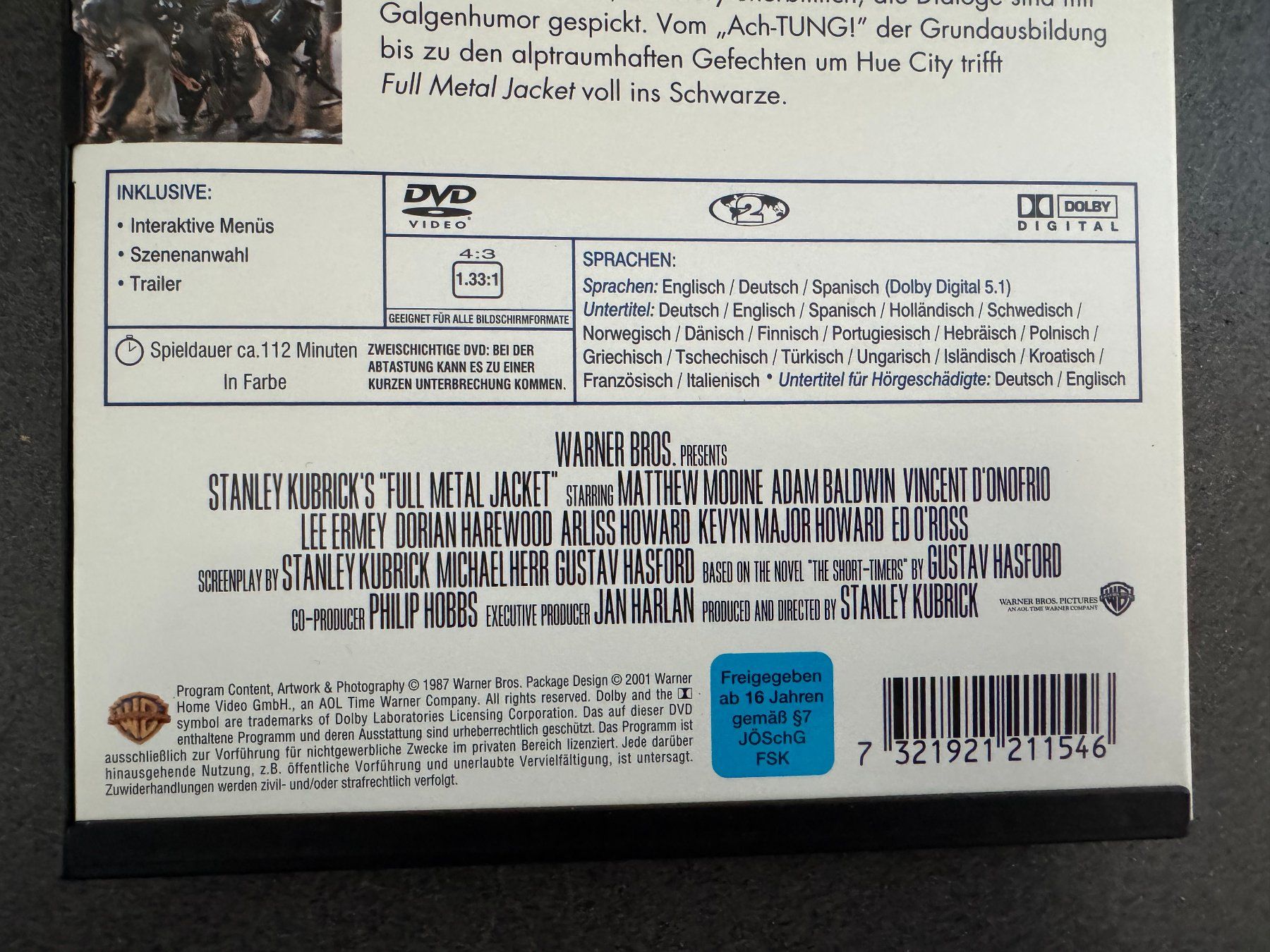 Tutti i DVDs: Full Metal Jacket DVD EN/DE/SP Stanley Kubricks – Usato da Fribourg venduto da tschjoly 3