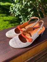 Sommer-Slingpumps Gr. 37 - glitzernd, neuwertig, sehr bequem