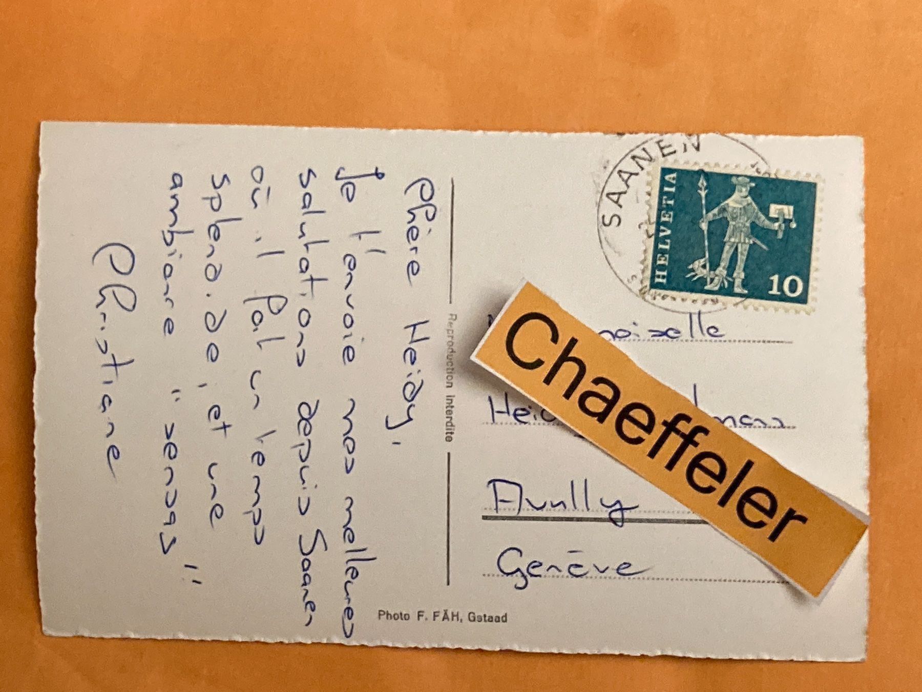 Cartes postales: 1960  94a. Gstaad mit Hornberg – D'occasion à Zürich par Chaeffeler 1