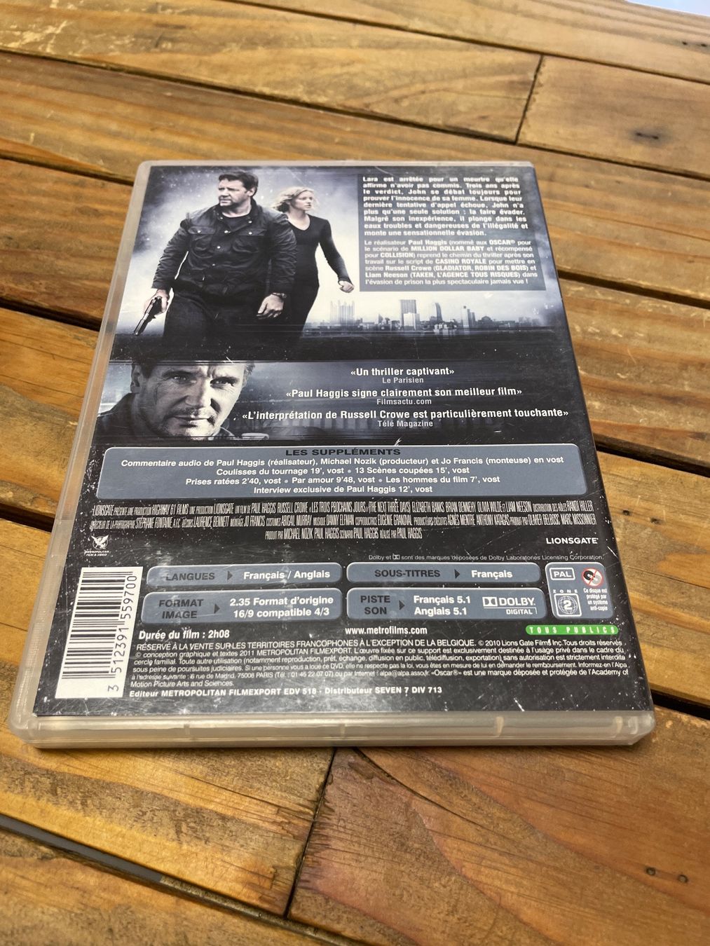 Tous les DVDs: DVD les trois prochains jours – D'occasion à moudon par faucheur2 1
