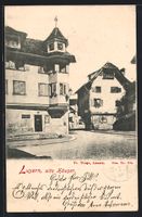 Luzern, Alte Häuser mit Strassenpartie