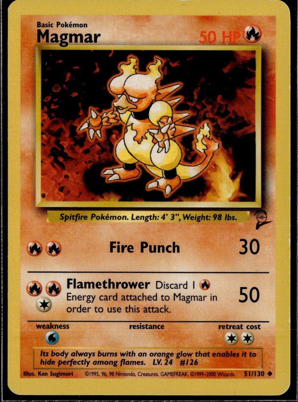 Pokémon Sammelbilder & Trading cards: Magmar 51/130 Base Set II – Gebraucht aus Zürich von pokemon_cards