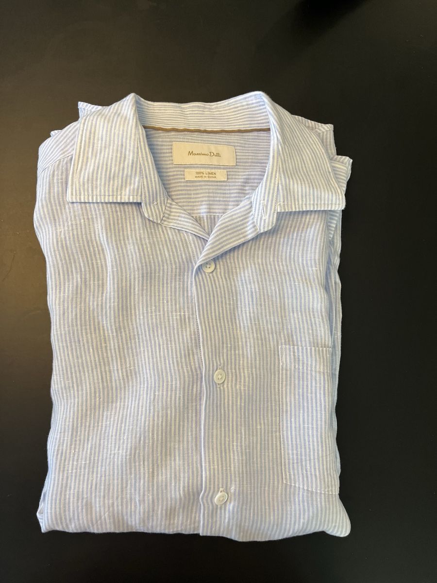Massimo Dutti Hemden: Leinenhemd, weiss-blau gestreift, Gr. S, Massimo Dutti – Gebraucht aus St. Gallen von Gloom22 3