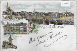 Gruss aus Basel - Litho 1898!!