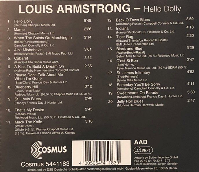 CD: Louis Armstrong - Hello Dolly – Usato da Grüningen venduto da azulgris 1