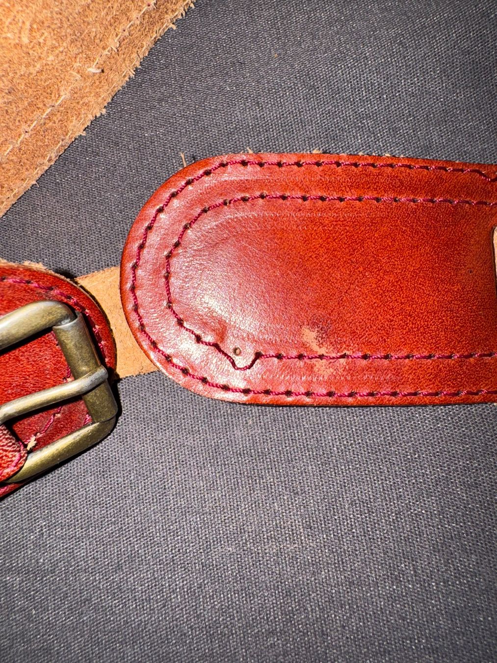 Gürtel: Brown leather adjustable belt with overlapping closure – Gebraucht aus Zürich von kri_zhv2 3