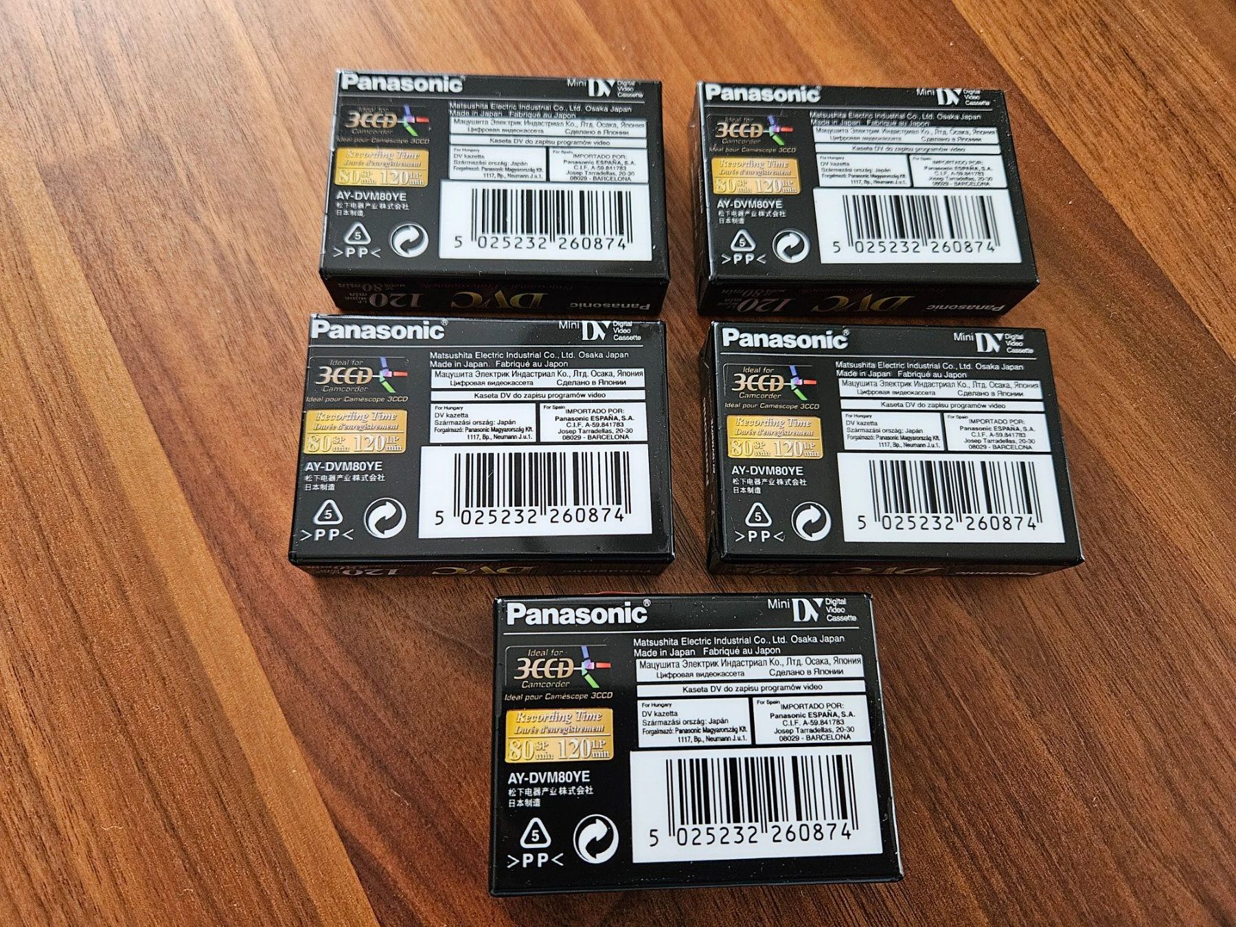 Cassette vuote: 5 Panasonic DVC Professional Mini DV 60 Min Kassetten – Nuovo e nell'imballaggio originale da Untervaz venduto da FullFlap777 1