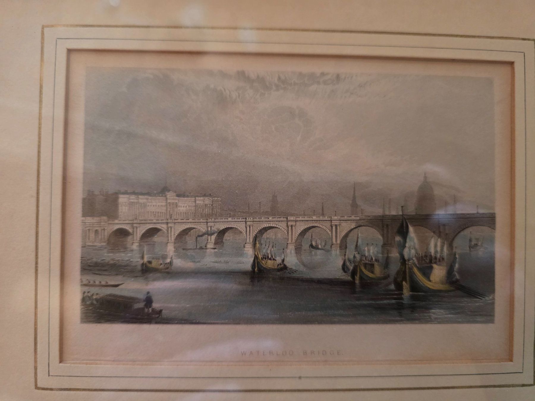 Incisioni: antiker colorierter Stich - Waterloo Bridge – Usato da Walterswil BE venduto da Lonitti 1