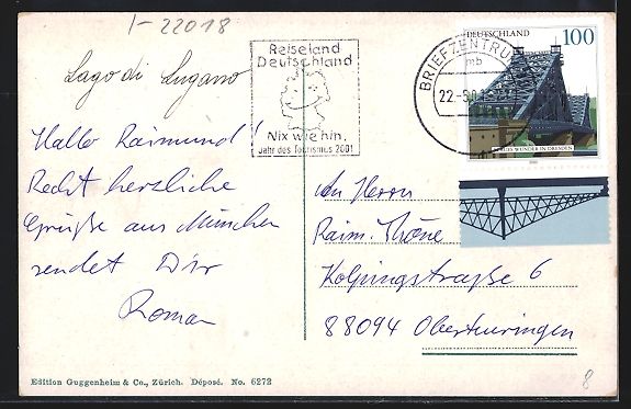 Cartoline postali: San Mamette /Lago di Lugano, Panorama e  – Usato da Berlin venduto da bartko-reher 1