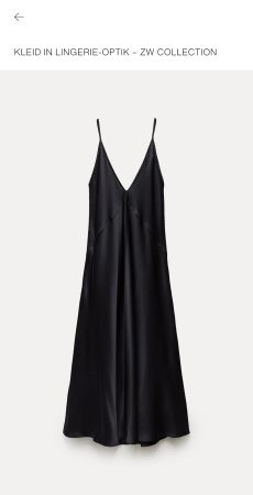 Zara Kleid Lingerie-Optik ZW Collection Schwarz Grösse M