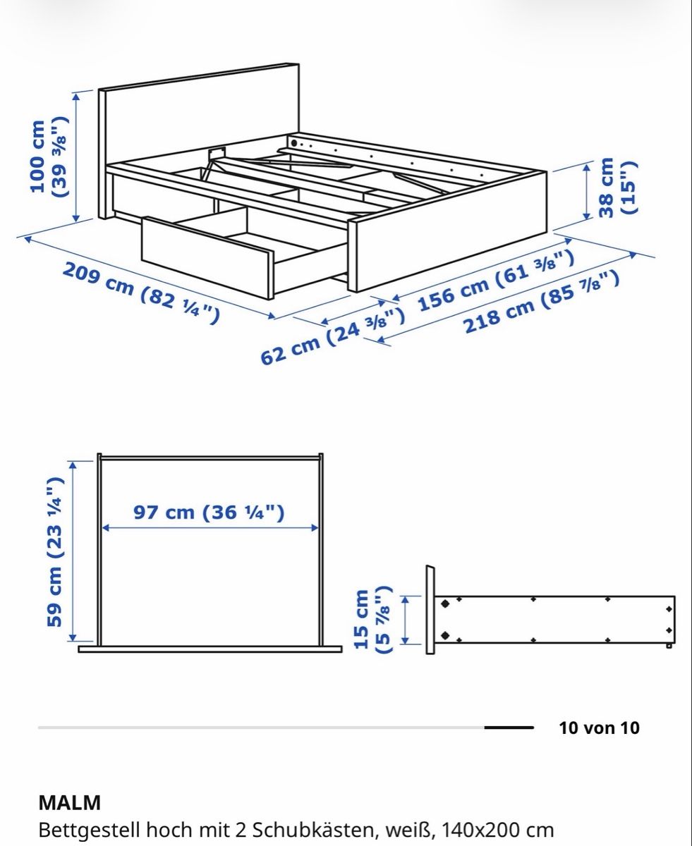 Ikea Letti: Malm Bett – Usato da Hunzenschwil venduto da VanessaB39 1