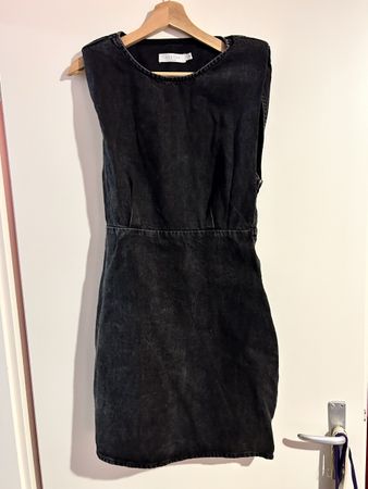 Jeans Kleid M schwarz Vintage Denim Dress 